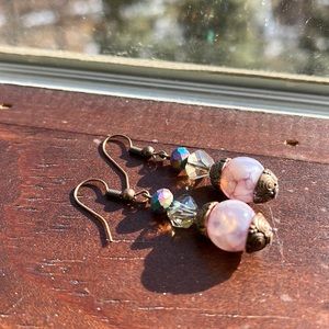 Handmade purple agate earrings